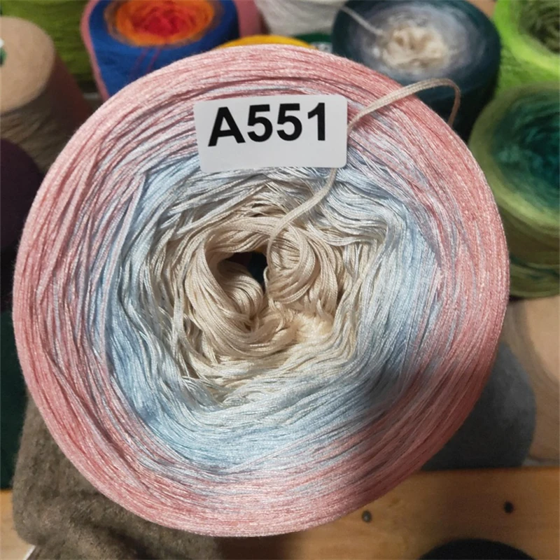 300 г/шарики мерсеризованная Органическая хлопковая градиентная пряжа для торта