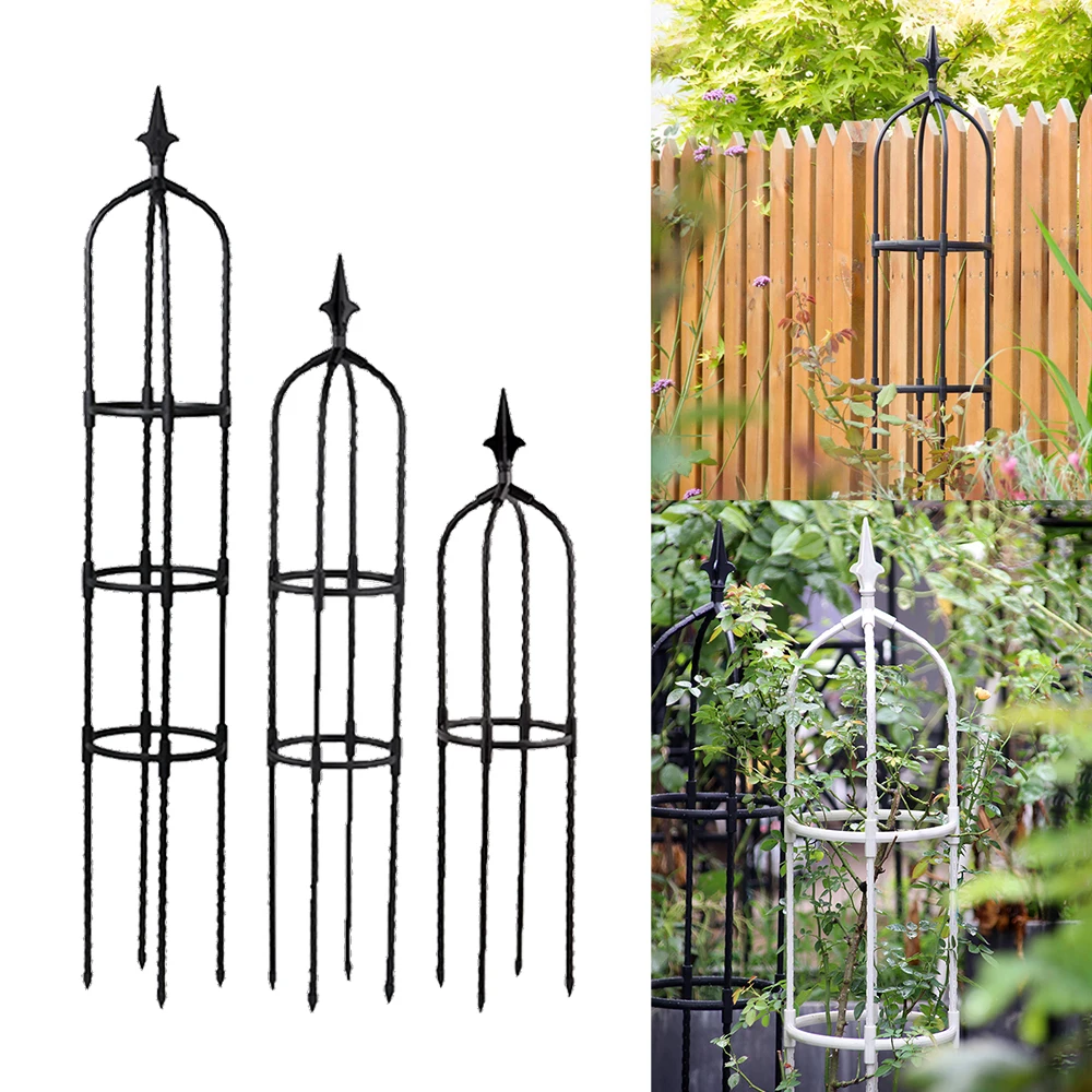

1Pc Climbing Rattan Frame Plant Potted Support Frame Metal Iron Flower Vegetable Decorative Lattice Support