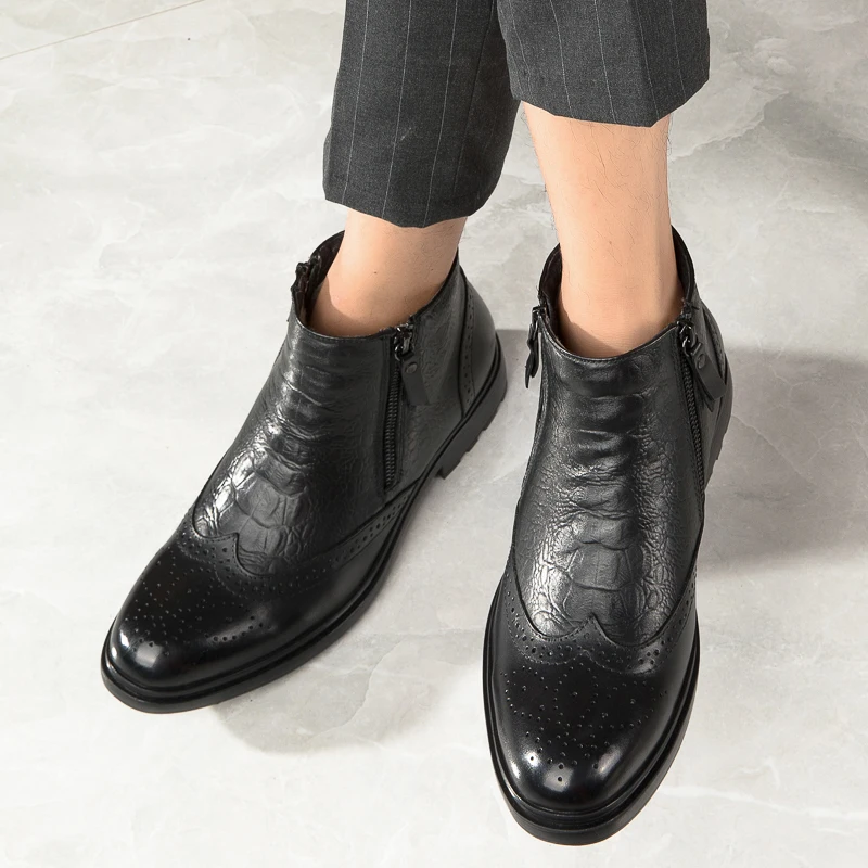 Мужские ботинки челси новинка 2023 мужские зимние Модные ботильоны умная деловая