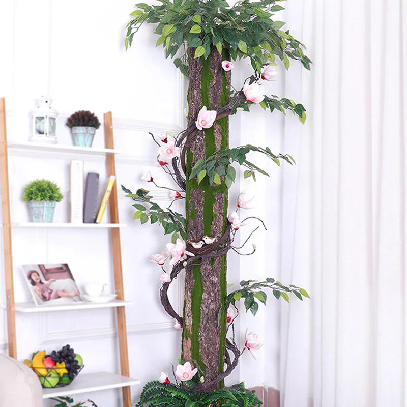 

1pc Hotel Scene Layout Artificial Plants Fake Orchid Vine Magnolia Flower Rattan 300cm Magnolia Vine