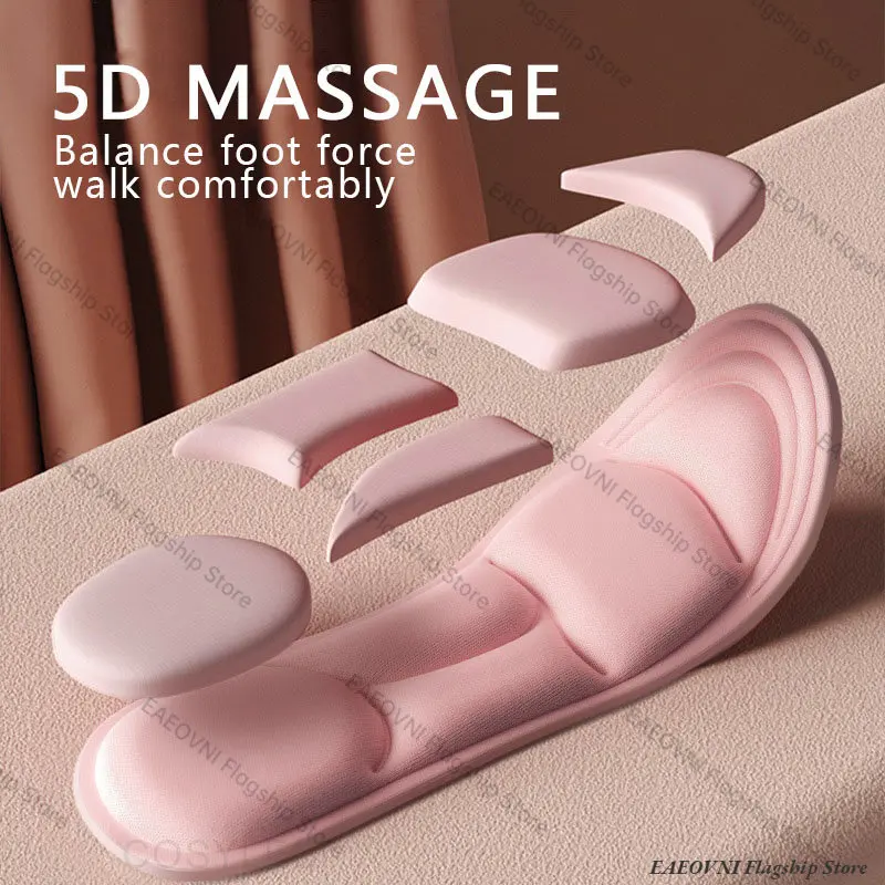 5D Massage Memory Foam Insoles For Shoes Sole Breathable Cushion Sport Running Insoles For Feet Orthopedic Insoles Plantillas