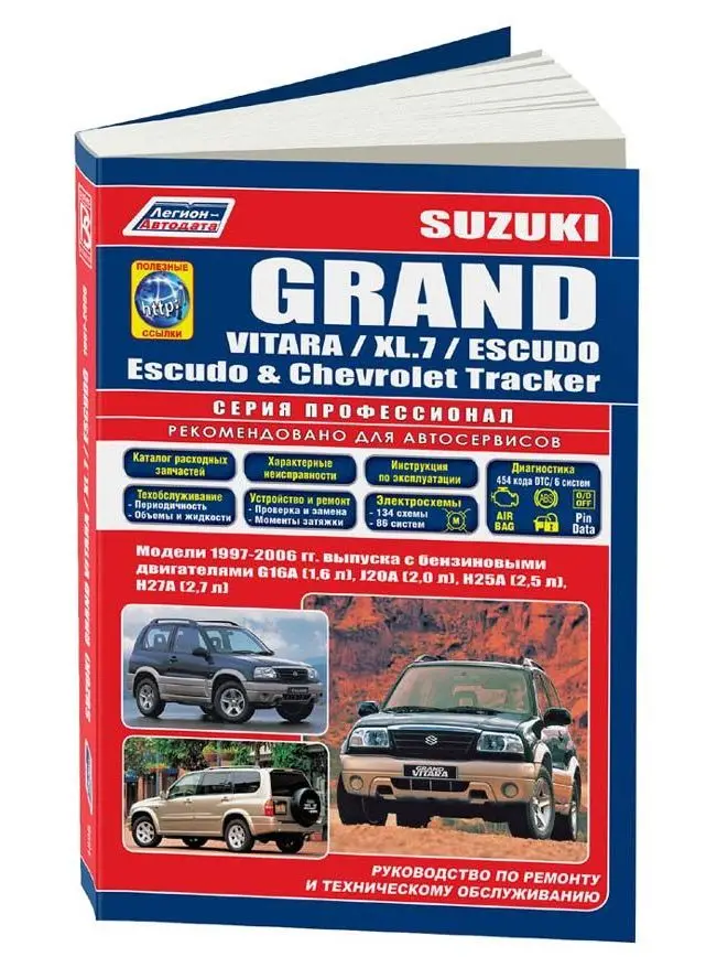 Руководство по ремонту для Suzuki Grand Vitara / XL.7 Escudo Chevrolet Tracker Mazda Levante. ISBN: 5-88850-199-9 |