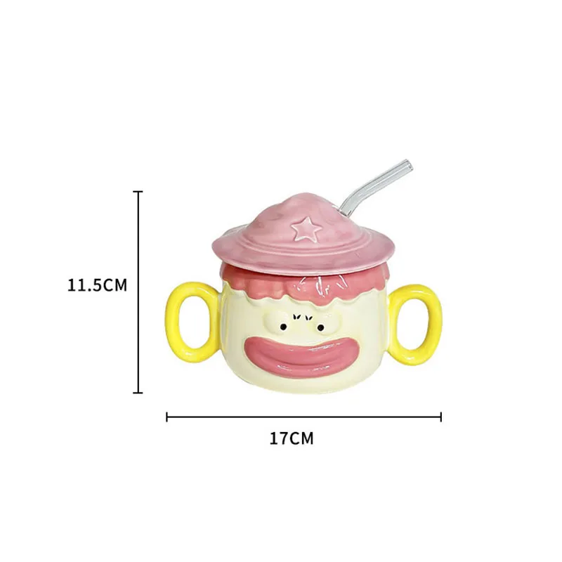 Милая забавная кружка клоуна 400 мл стеклянные соломинки с крышкой милая