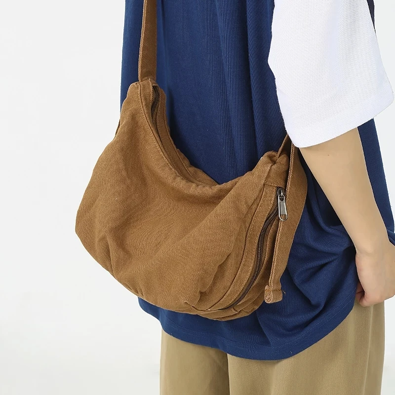 

Canvas Shoulder Bag Crossbody Messenger Bags 2022 Summer New Small Women Casual Simple Girls Textile Handbags Purses