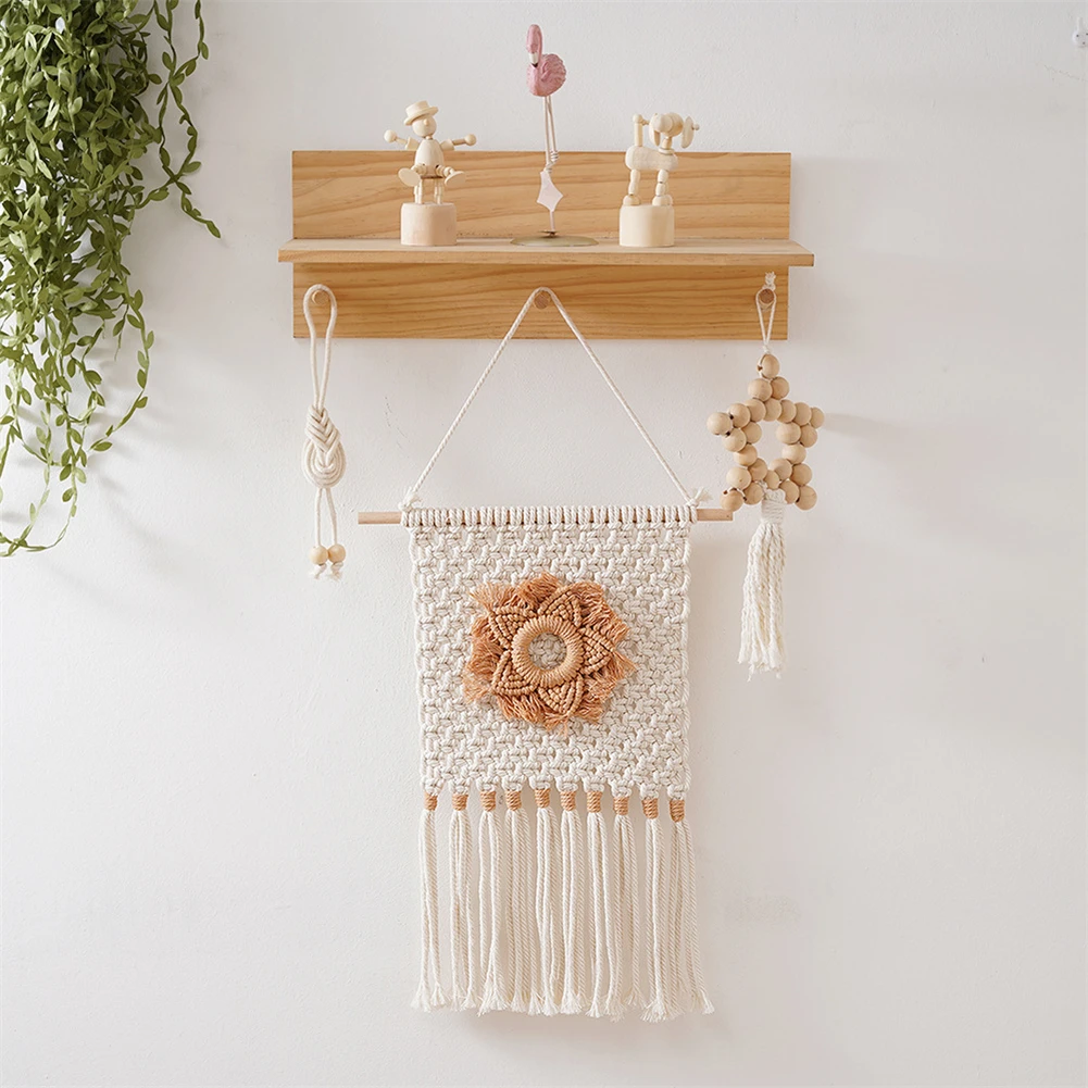 Ручная плетеная искусственная кожа в стиле бохо круглая настенная подвеска