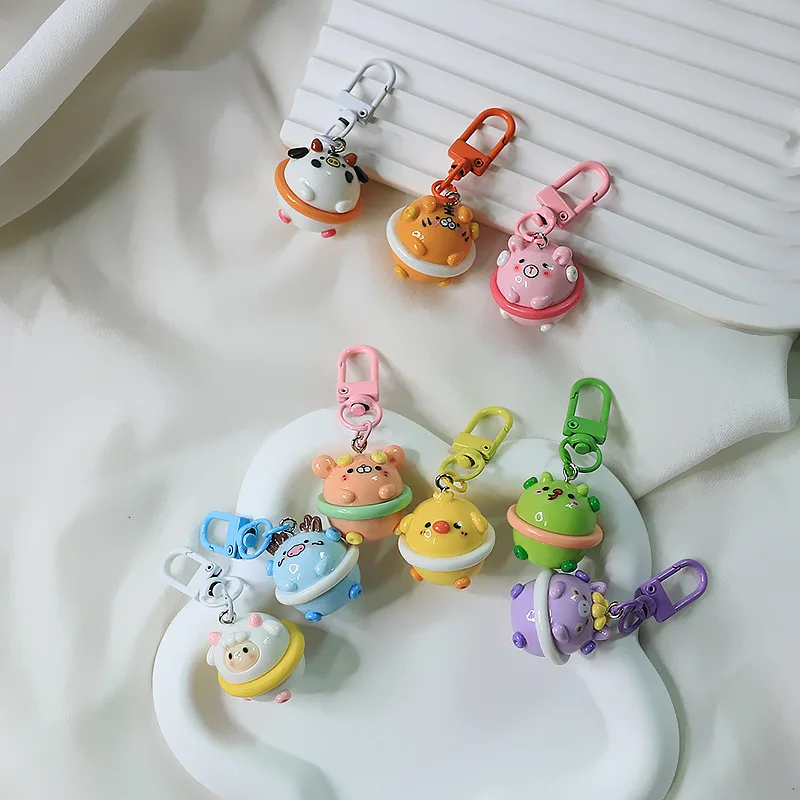 

1PC Three-dimensional Twelve Constellation Donut Keychain Cartoon Cute Resin Pendant Backpack Charms Car Key Accessories