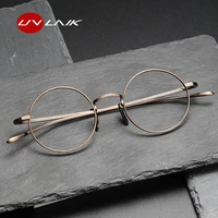 2022 pure titanium glasses frame men women round optical myopia prescription eyeglasses luxury brand eyewear ip plating frame