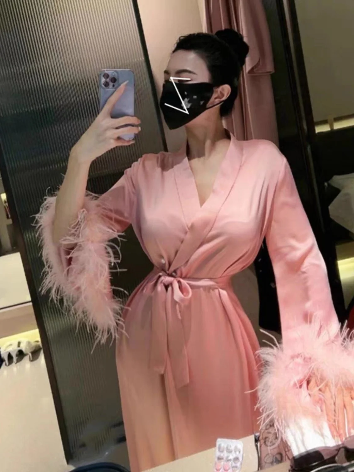 23 летние новые шелковые атласные пижамы с v-образным вырезом ночная рубашка на