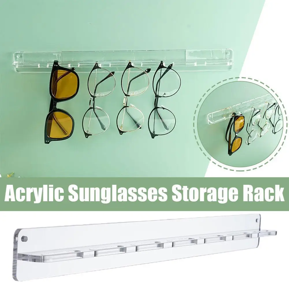 

Wall Mounted Acrylic Sunglasses Organizer Storage Eyeglasses Holder Hanging Eyewear Display Rack Jewelry Shelf