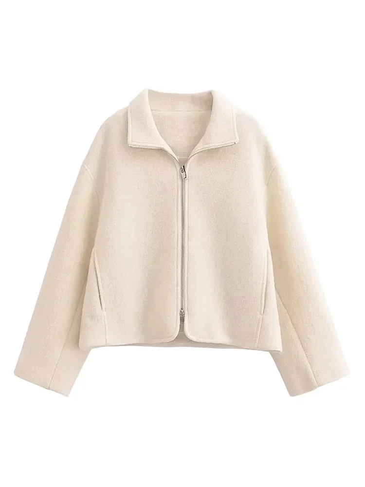 Женский шерстяной костюм Nlzgmsj TRAF 2024 комплект из двух предметов короткая куртка