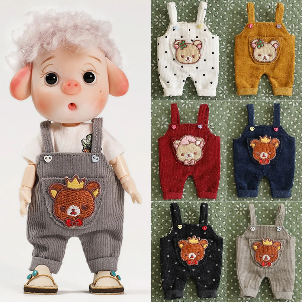 

Ob11 Doll Denim Cute Bear Overalls Doll Pants Clothes With Animal Pattern For Penny, Molly, Gsc,1/12 Bjd, Body9, Ymy, Obitsu 11