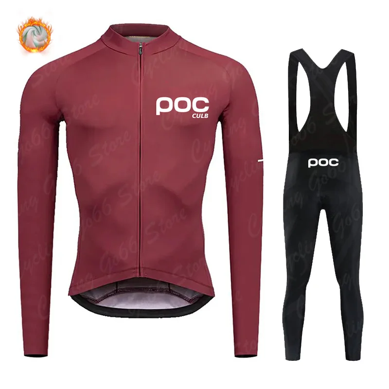 

CULB POCMan Cycling Clothing Winter Thermal Fleece MTB Bicycle Cycling Jersey Ropa De Ciclismo Hombre Long Sleeve Warm Jacket