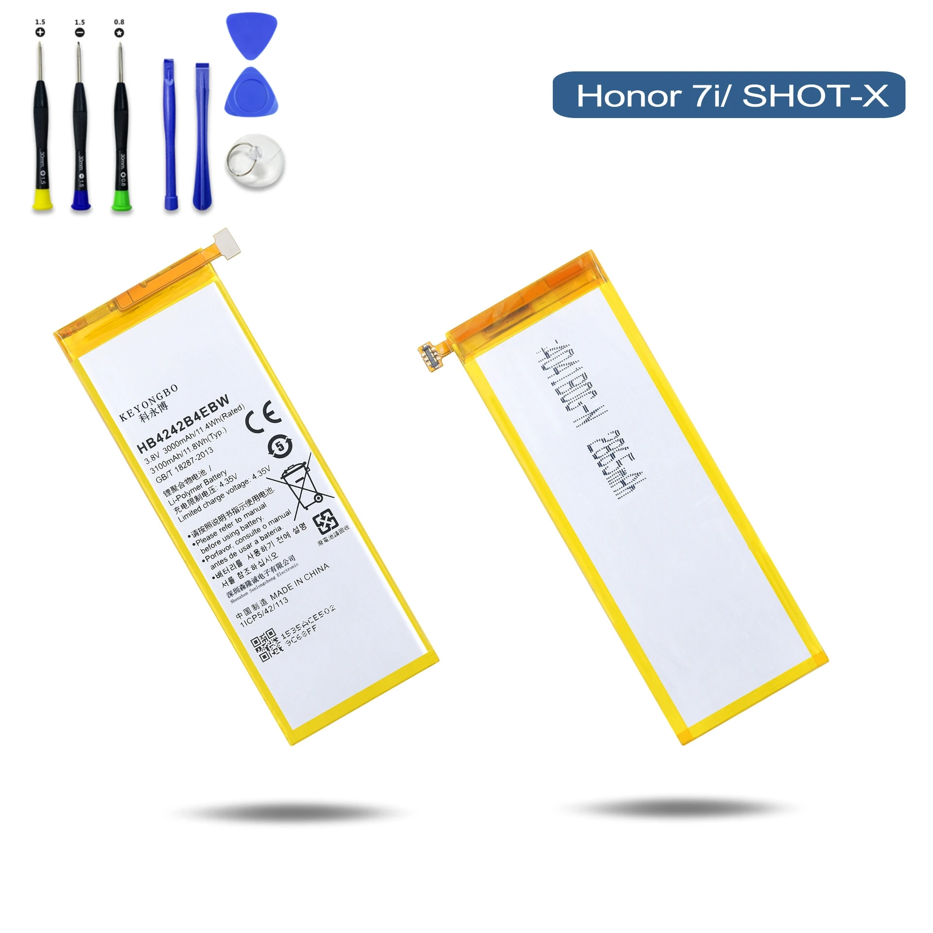 

Apply to Huawei Y6-2019 Honor 6 Play Honor 4X/02 7i SHOT-X HB4242B4EBW mobile phone battery Kits+Stickers