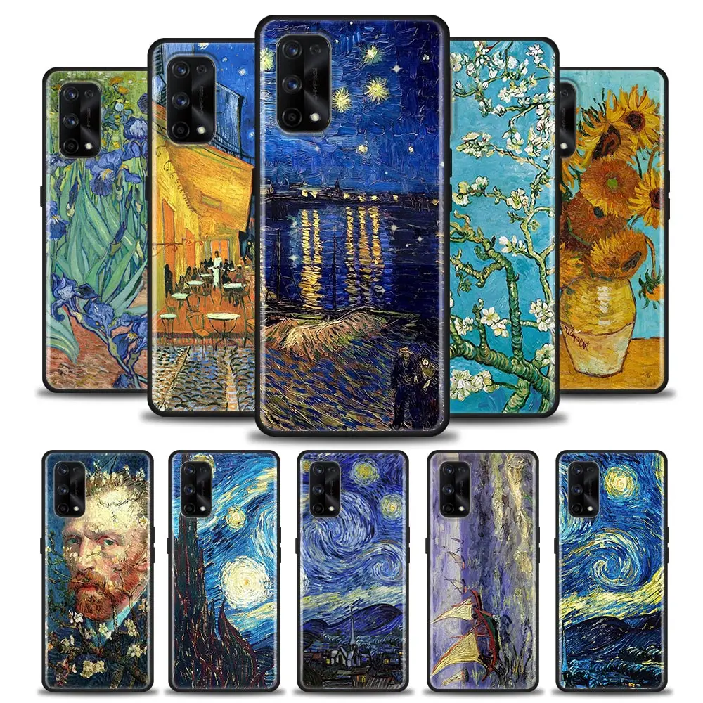 

Starry Sky Van Gogh Sunflower For Cover Realme GT Master Neo 2 3 GT2 Pro GT 5G Cases Realme C35 C21Y C25 C33 C11 C12 Soft Fundas