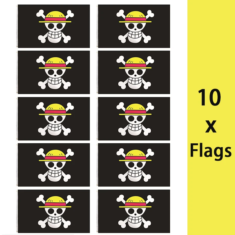 

10pcs 1 Piece Monkey D. Luffy Skull Flag