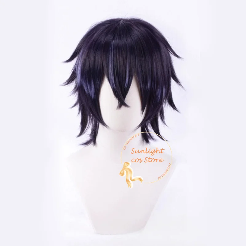 Аниме Itsuki Shikatani Yarichin B Club Косплей Парик Темно-фиолетовый Мелирование Термостойкие