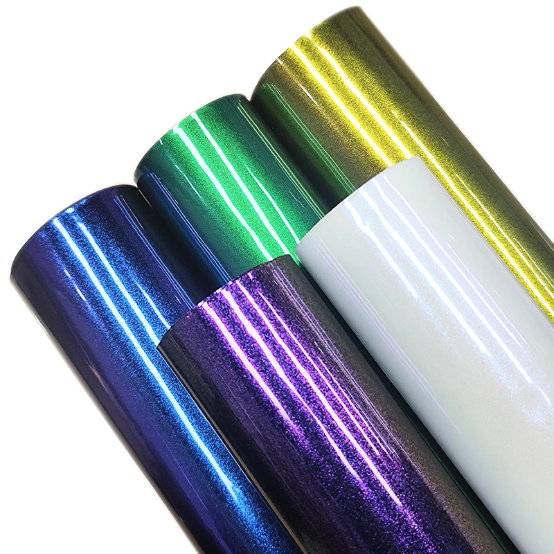 

Glitter Fine Flash Transparent TPU Vinyl Fabric Roll Faux Leather Sheets for Handbags Earrings Umbrellas Decor DIY Crafts 46x135