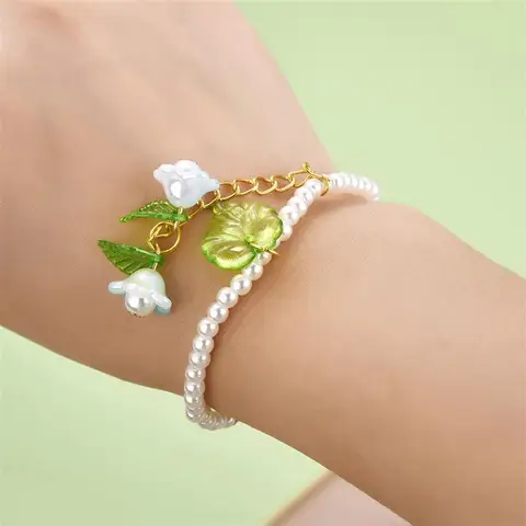 Аксессуары для бижутерии SEVENWELL Акриловые бусины листья зеленые