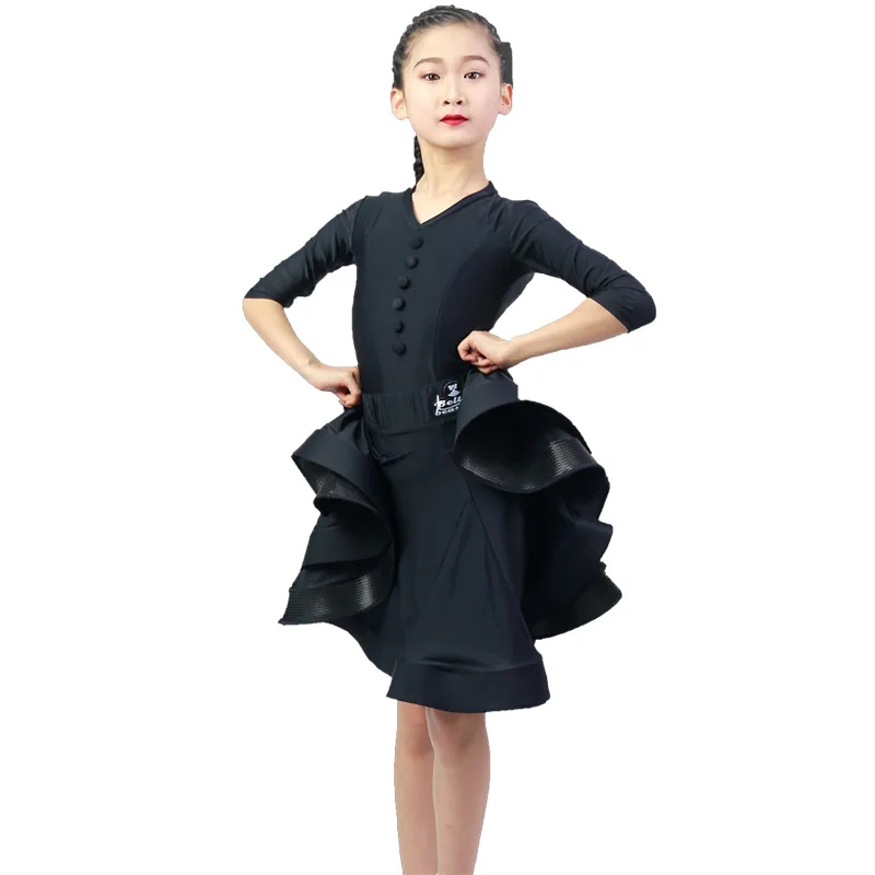 

Latin dance clothing children's new dance training professional competition training suit set female national standard costume