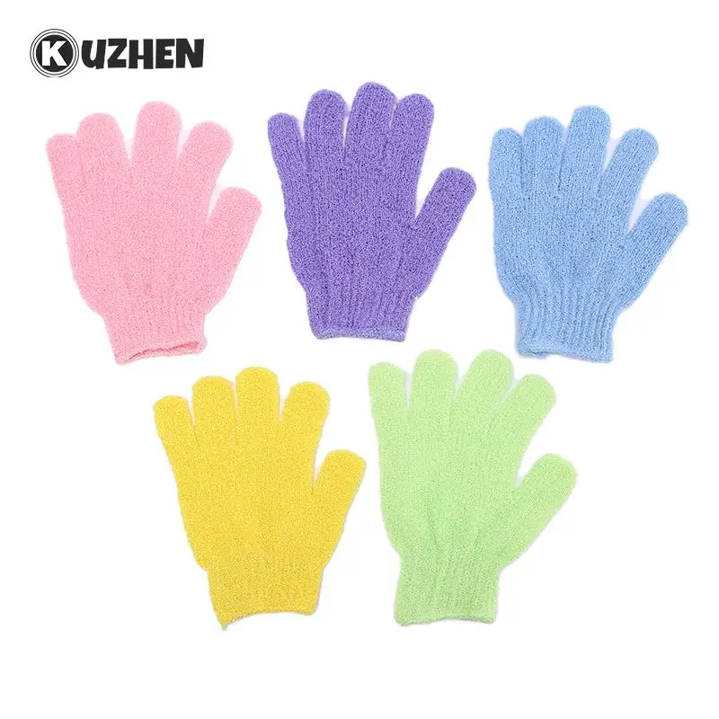 Peeling Mitt Body Scrub Gloves Bath Sponge Spa Shower Random Color