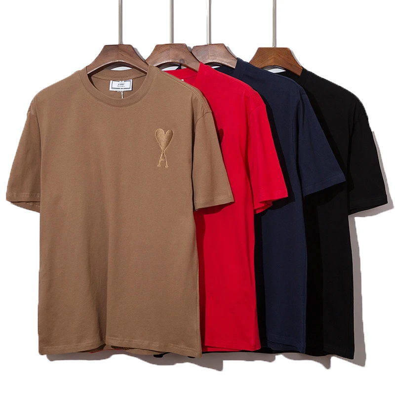 

2022 Summer High-quality Cotton Short-sleeved T-shirt Fashion Men and Women Casual Loose Oversize T-shirt Oversized Ami