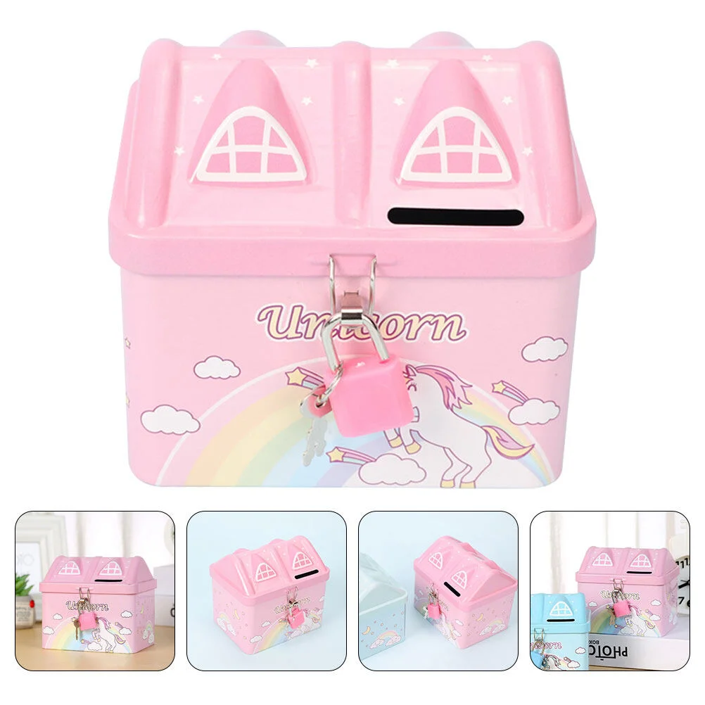 

Money Pot Coin Saving Jar Little Girl Piggy Bank Kids Container House Shaped Birthday Gift Girls Boys