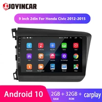 For Honda Civic 2012-2015 2din Android 10.1 Carplay Car Radio Multimedia Video Player 9inch HD GPS Navigation Stereo Audio MP5