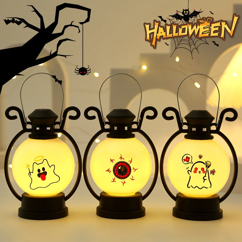 

New Halloween Lantern LED Electronic Candle Lamp Portable Pumpkin Lamps Devil Eye Ghost Festival Party Decoration Night Lights