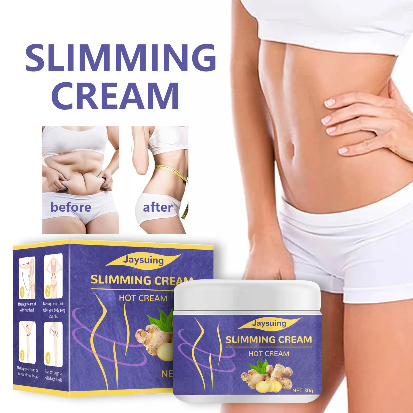 30ml Body Sculpting Cream Belly Firming Belly Cream Body Heat Shaping Slimming Cream Thigh Muscle Sculpting Cream Free Shipping
