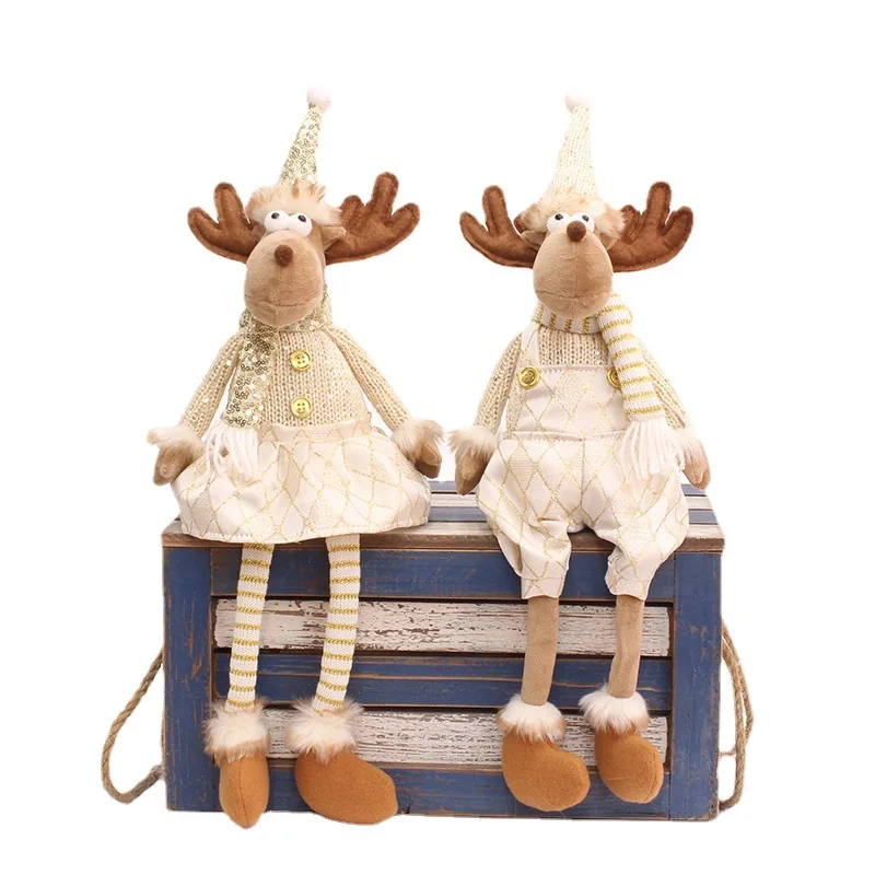 

Christmas Dolls Tree Decor New Year Ornament Reindeer Snowman Santa Claus Standing Doll Decoration Merry Christma