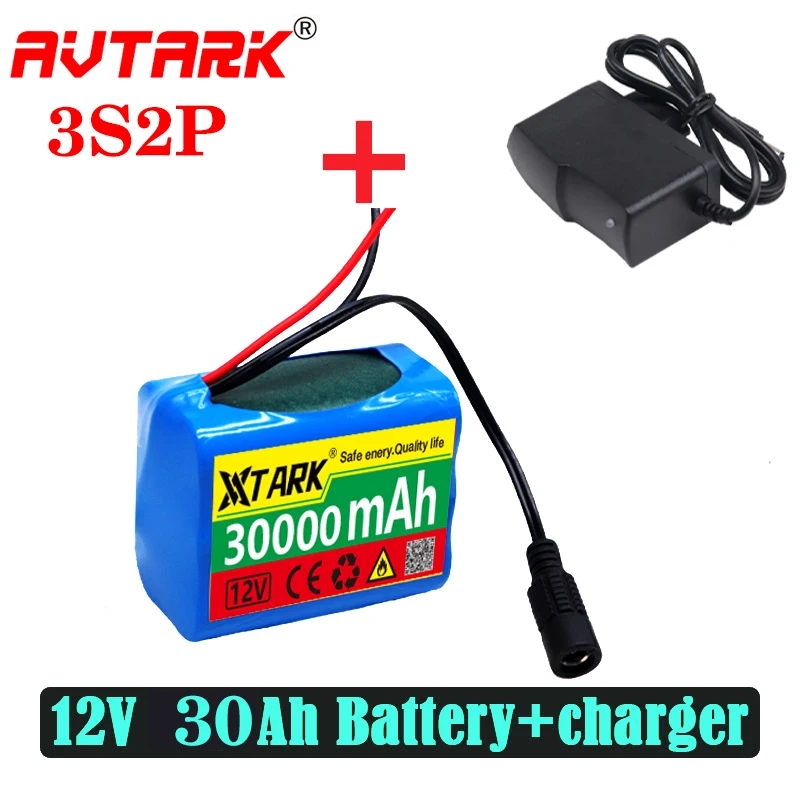 

3S2P 12V 30000mah battery 18650 Li-ion 30Ah Rechargeable batteries with BMS Lithium Battery packs Protection Board +Charger