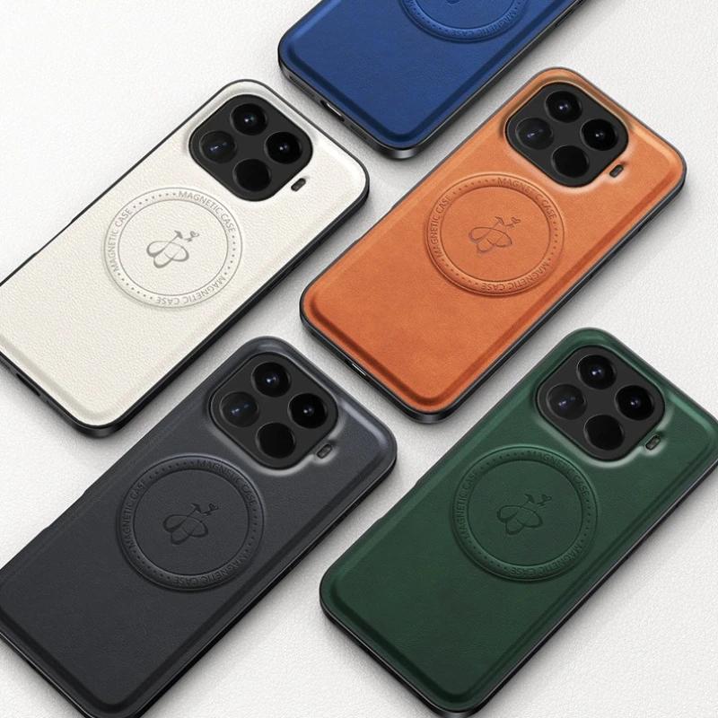 Фото Магнитный чехол с беспроводной зарядкой для Xiaomi 17T Pro Mi 17 5G, защитный чехол из искусственной кожи, жесткая задняя панель, Coque Funda №3