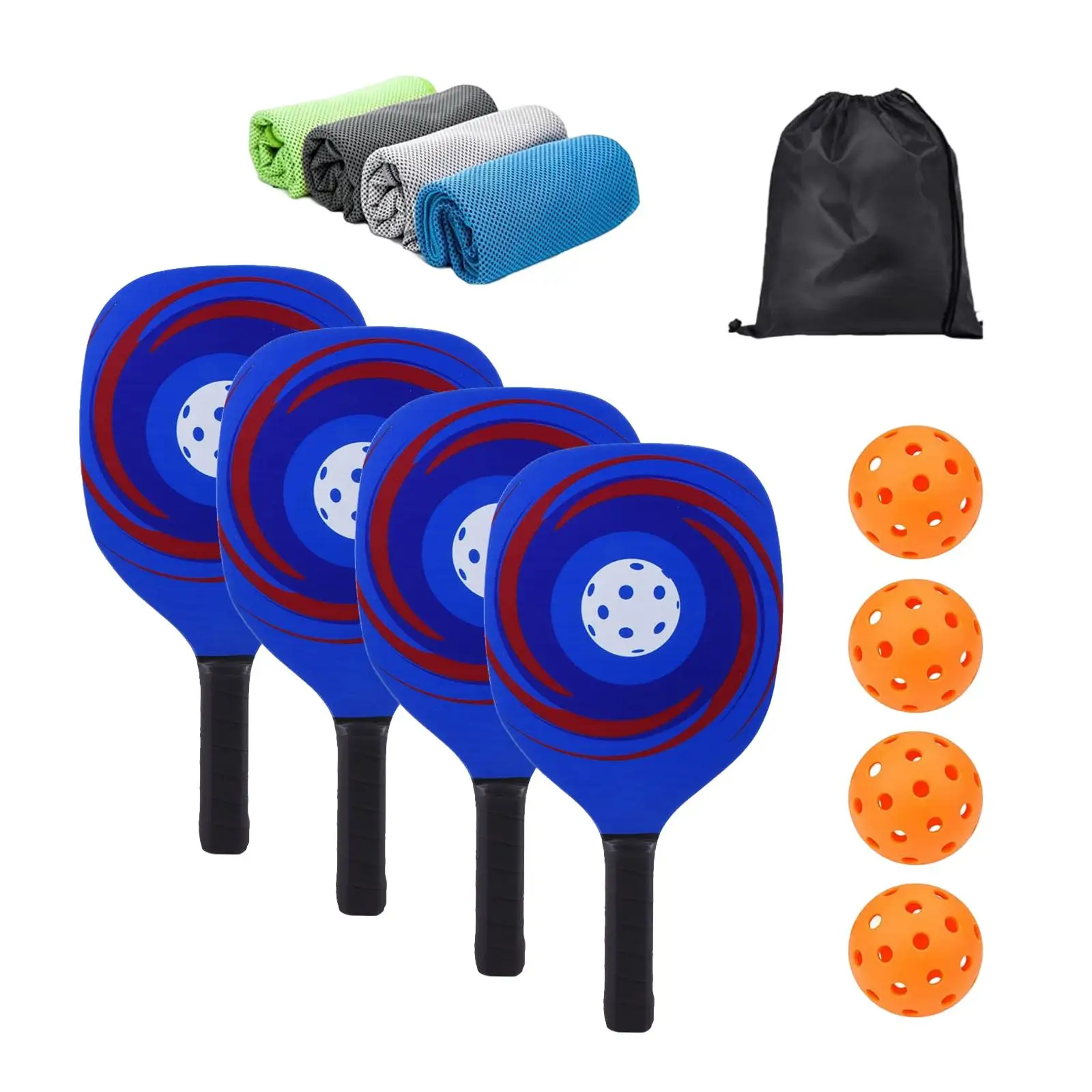

Pickleball Paddles 4 Cooling Towels 4 Pickleball Balls Racquets with Storage Bag