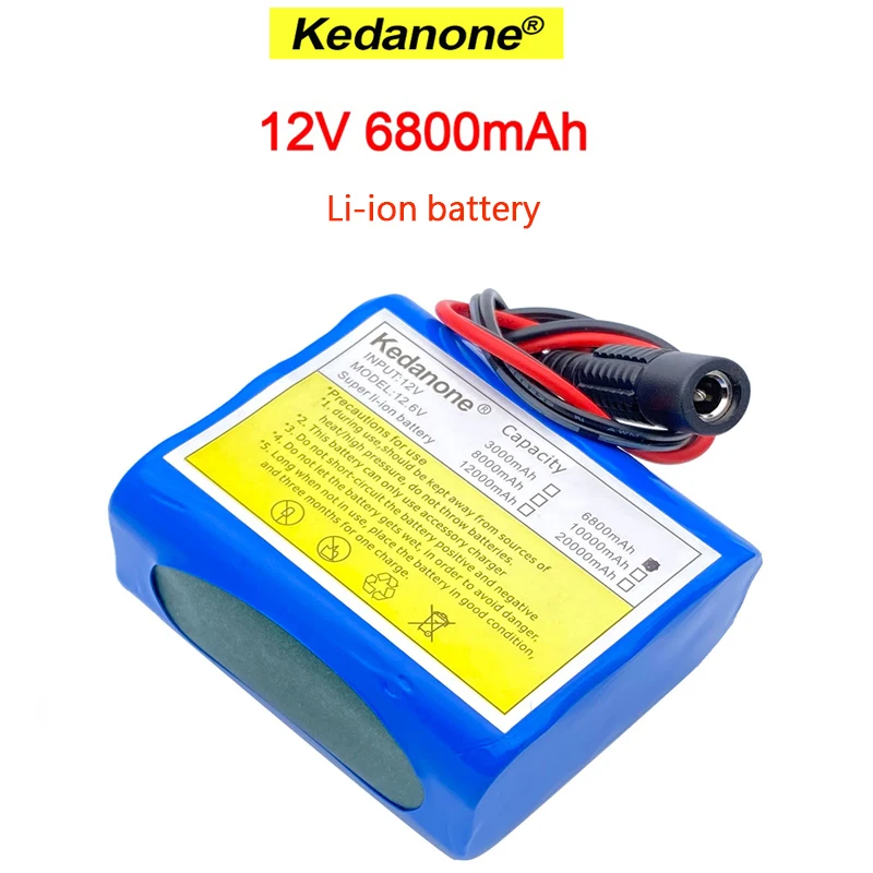 Литий-ионные перезаряжаемые аккумуляторы Kedanone 12 в 6800 мАч со стандартной защитной