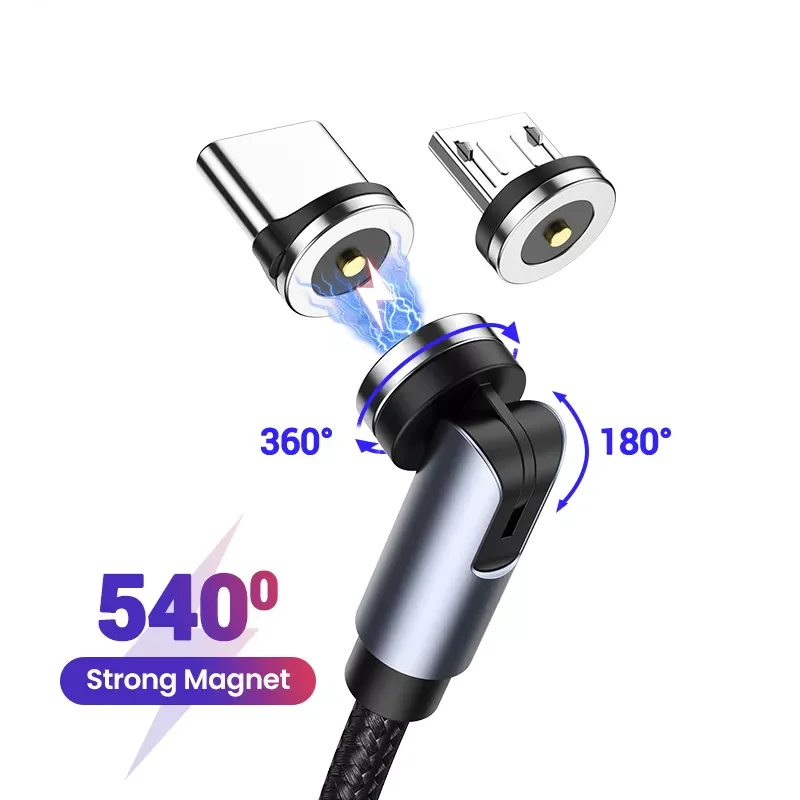 

2023NEW USB Charging 540 Degree Rotating Fast Charging Micro USB Type C Charger Data Micro USB Type C