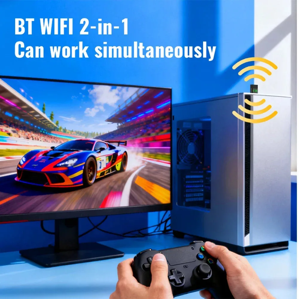 Фото KEBIDUMEI 2-в-1 сетевая карта без драйверов, WiFi6, Bluetooth 5.4, 900 Мбит/с, двухдиапазонный беспроводной адаптер 2.4G+5GHz для Win10/11 №4