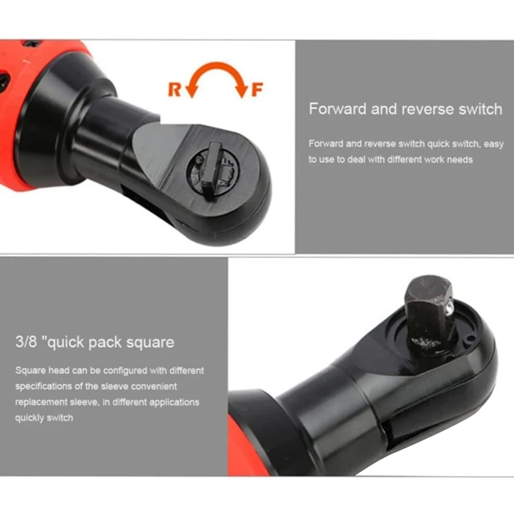 

Hand Tools Ratchet Wrench Head Garage Home Workshop Black Cordless Electric Square Square Drive 3/8 Inch Alloy
