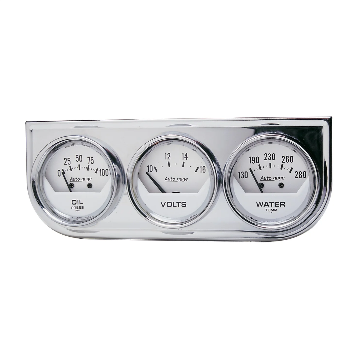 

HMTX 2325 2IN 3 GAUGE CONSOLE, OIL/ WATER/VOLT, MECH, CHROME