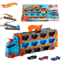 original hot wheels car truck city speedway hauler diecast 164 car toys storage carrier educational kids boys toys for children