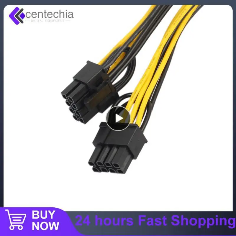 oruj żółto-czarny uniwersalny konwerter karty graficznej płyty głównej 6pin na 8pin przenośny do 20j27 адаптер 20cm kabel Pcie