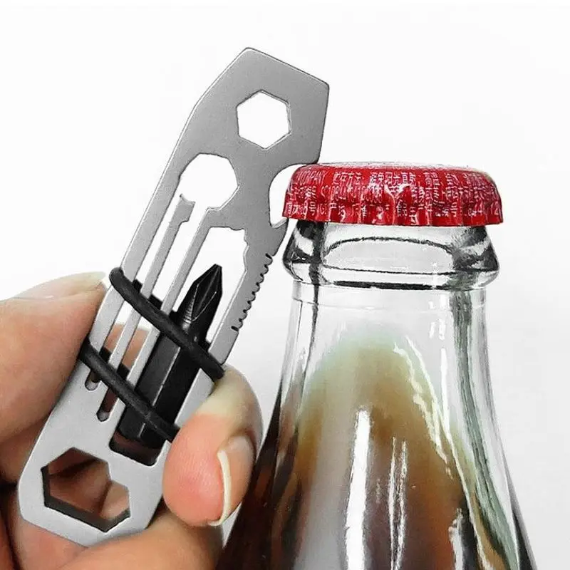 

Multifunctional gadget Combination Bottle Opener 6 pin wrench screwdriver Carry on Keychain Mini outdoor edc gear