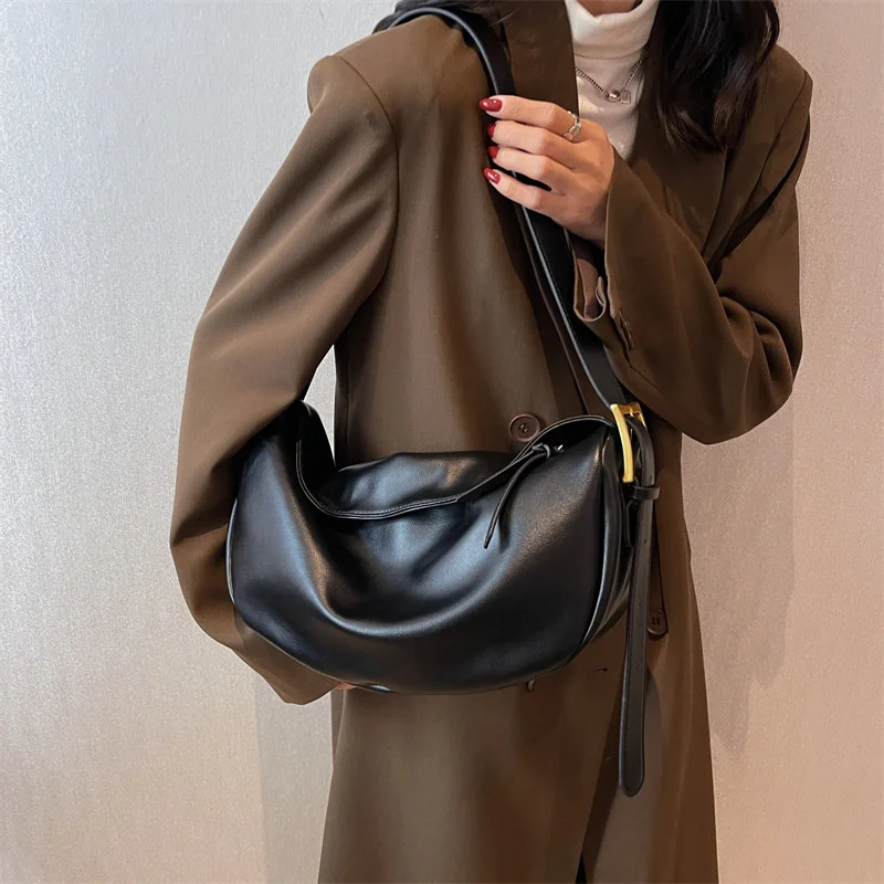 

Crossbody Bags for Women Large Capacity Luxury Handbags Solid Soft Shoulder Bags Female Travel Hobos Bag Vintage Sac 2023 New