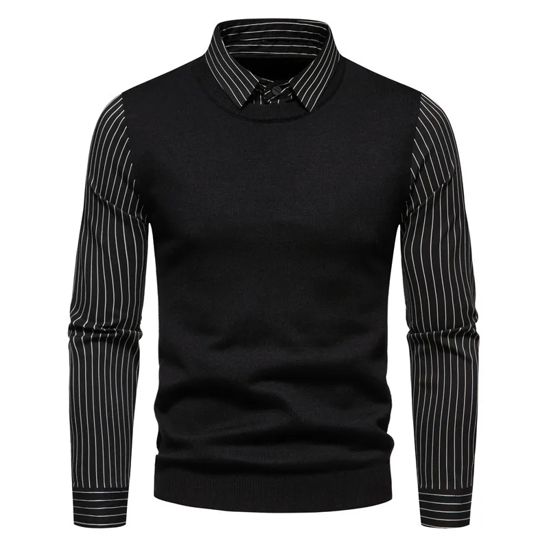 Осенняя мужская повседневная рубашка для отпуска в европейском и американском