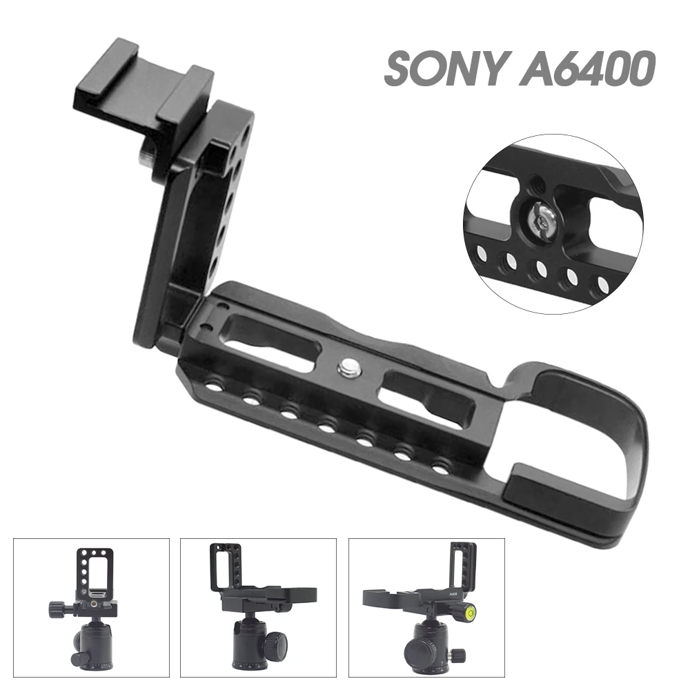 

Portable Multi-Functional L Shape Plate Bracket Vertical Clapper Plate Camera Extension Handle External for Sony A6400 Camera