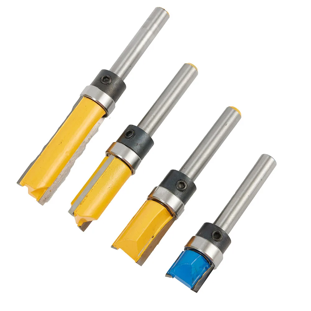 

4pcs Router Bit Template Cutter 1/4 Shank Straight Woodwork Wood Flush Trim Set Router Bits For 1/4 Shank Trimming Machine