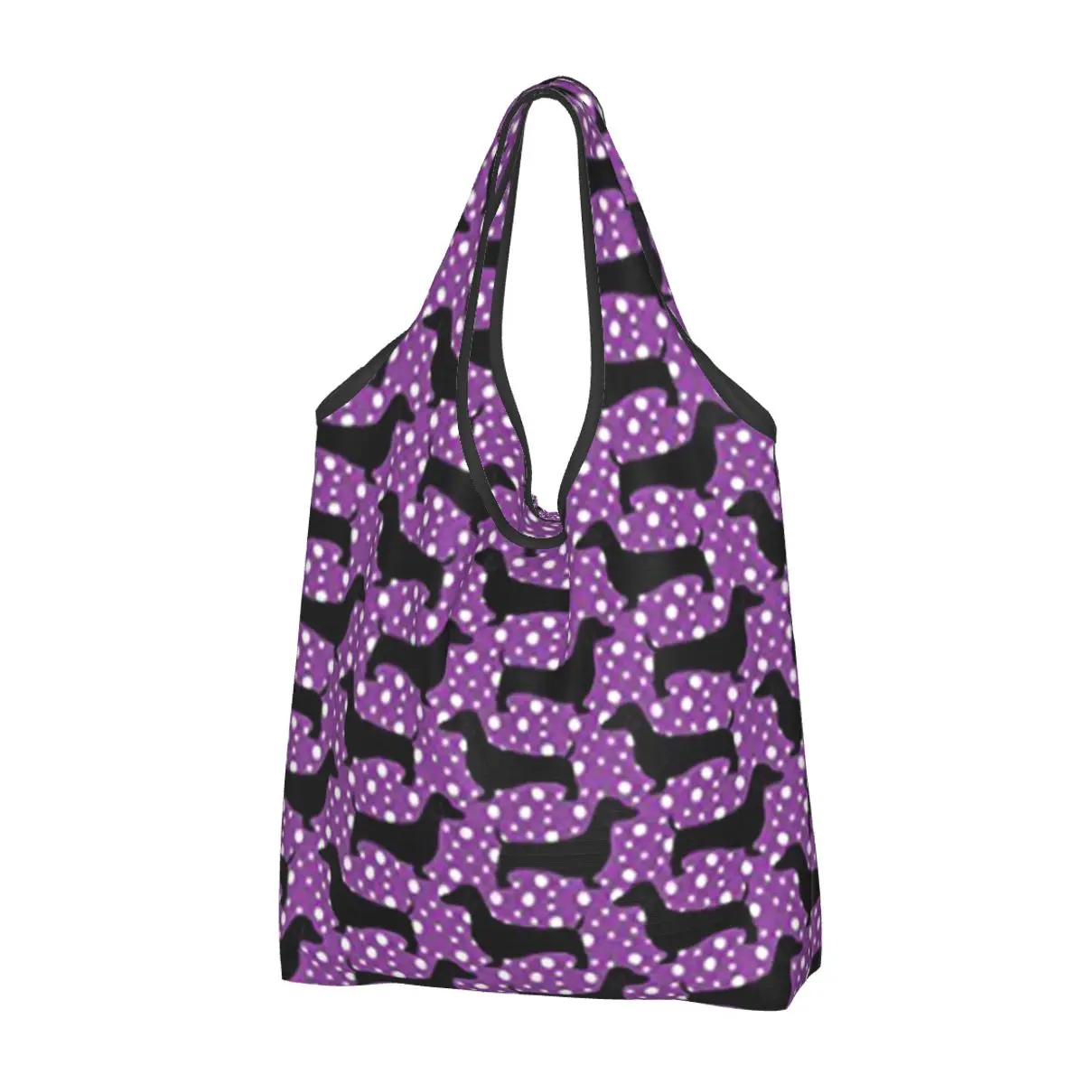 

Dachshunds, фиолетовая Женская Повседневная сумка для покупок через плечо, вместительная сумка-тоут, Портативная сумка для хранения, складные сумки