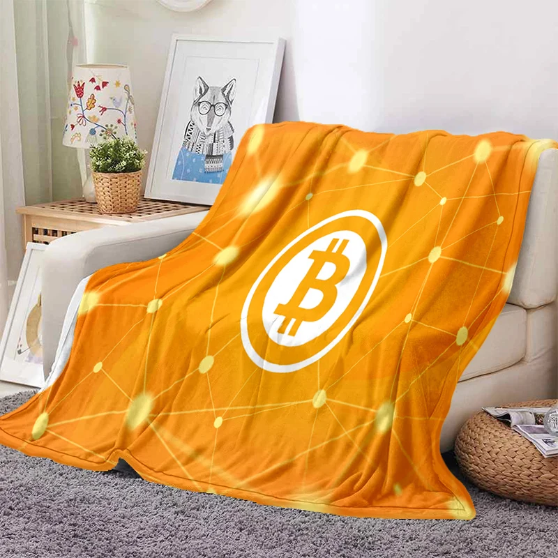 

Bitcoin Soft Throw Blanket game Blanket Bed Throw Blanket Soft Cartoon Printed Bedspread Bedspread Sofa Gift