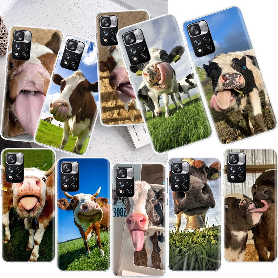 Чехол для телефона Корова которая любит приклеить его язык Xiaomi Redmi Note 13 14 Pro Plus 13C 14C