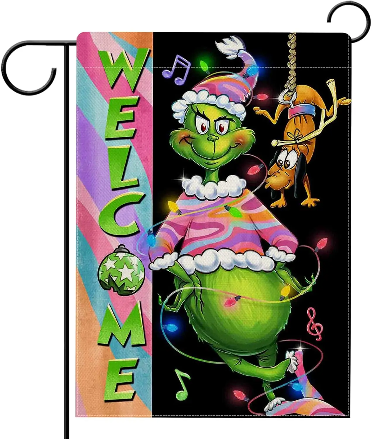 Hzppyz Добро пожаловать Рождественский персонаж мультфильма садовый флаг
