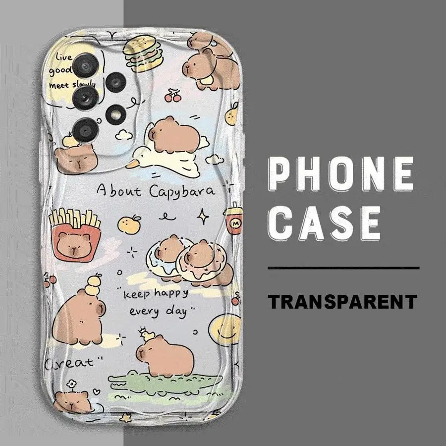 Фото Милый чехол с капибарой для телефона Samsung Galaxy A10 A20 A30 A50 A50s A02 A03 Core A04 A05 A12 A13 A15 A16 5G Cover №5
